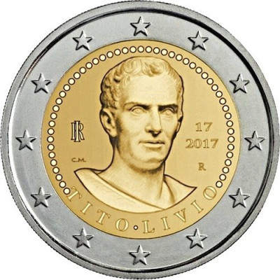 Монета 2 евро 2017 год. Италия. "2000 лет со дня смерти Тита Ливия".